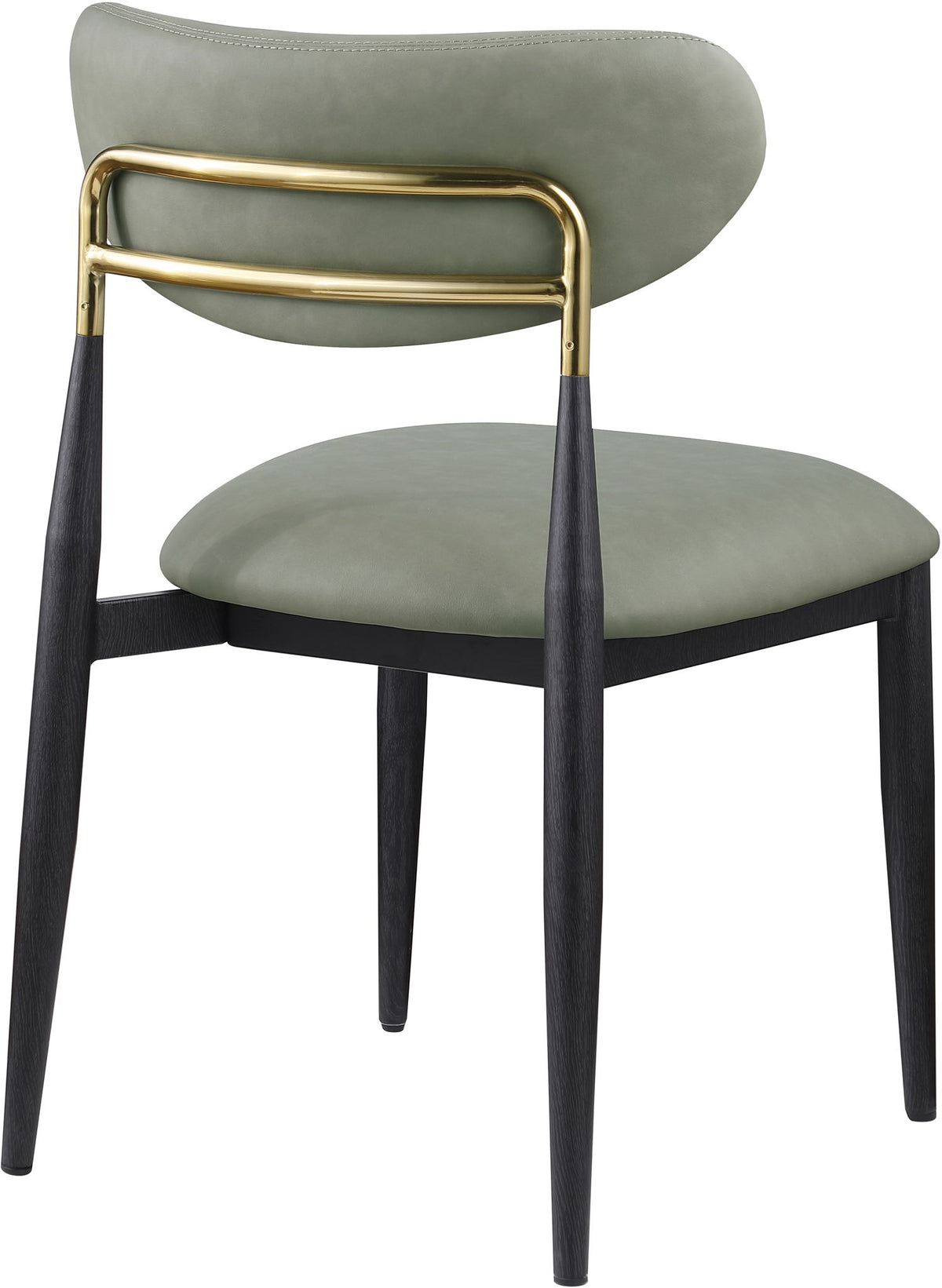 Ronda - Vegan Leather Upholstered Dining Side Chair - Black Legs
