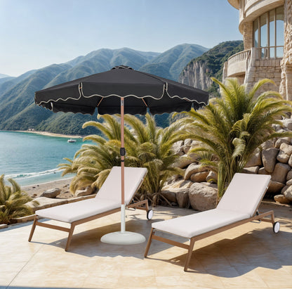 Amalfi - Patio Umbrella - White Base / Light Brown Pole