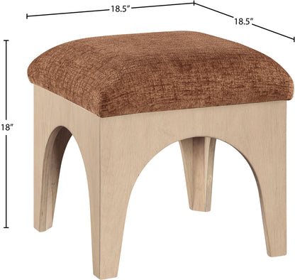 Lawson - Chenille Fabric Ottoman - Natural Base