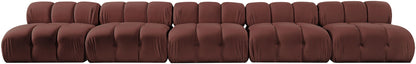 Orin - Velvet 5 Piece Modular Armless Sofa