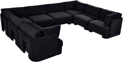Hammond - Velvet Performance Fabric Upholstered 8 Piece U-Shaped Sectional