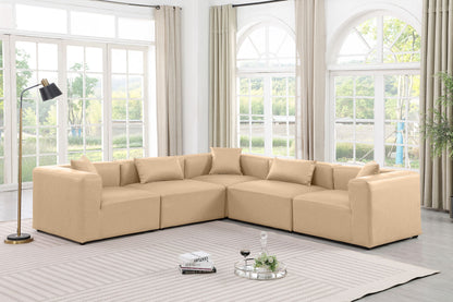 Cube - 5 Piece Modular Corner Sectional - Tan