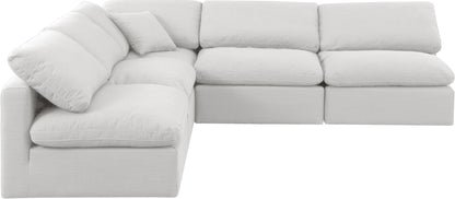Indulge - Linen 5 Piece Modular Corner Armless Sectional - White