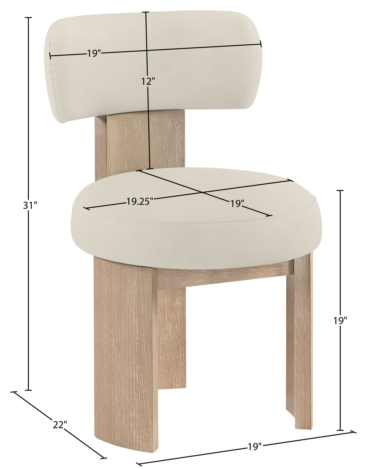 Atelier - Vegan Leather Upholstered Dining Chair (Set of 2) - Painted Natural Frame