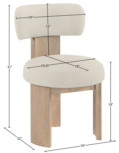 Atelier - Vegan Leather Upholstered Dining Chair (Set of 2) - Painted Natural Frame