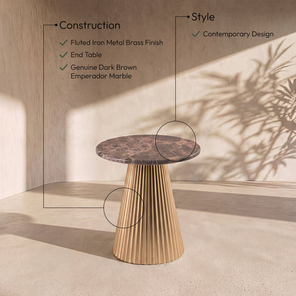 Cindra - Genuine Marble Top And Iron Base Table