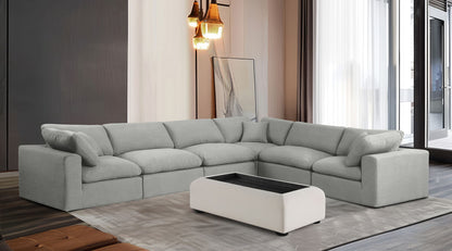 Comfy - 6 Piece Linen Modular Corner Sectional