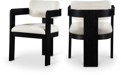 Sacha - Linen Dining Chair With Black Base (Set of 2)