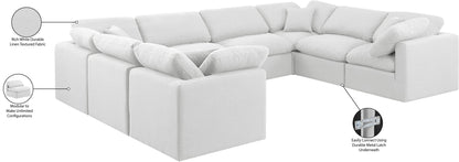 Indulge - Linen 8 Piece Modular Sectional - White