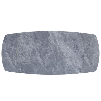 Hester - Ceramic Top Dining Table - Gray & Black