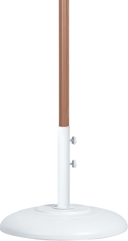 Fiji - Aluminum Patio Umbrella With Round White And Teak Base