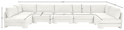 Hammond - Velvet Performance Fabric Upholstered 7 Piece U-Shaped Armless Sectional