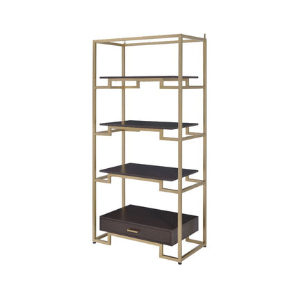 Yumia - Bookshelf - Gold & Walnut