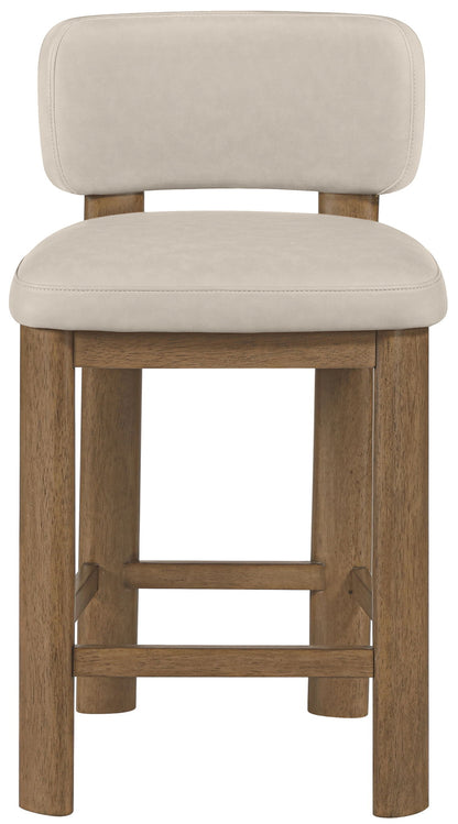 Paloma - Faux Leather Upholstered Counter Stool (Set of 2) - Brown Frame