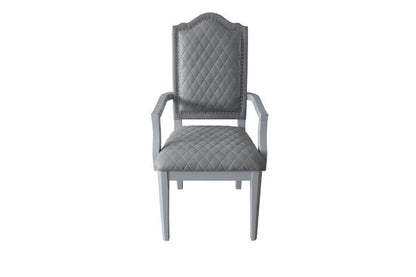 House Marchese - Arm Chair (Set of 2) - Two Tone Gray Fabric & Pearl Gray
