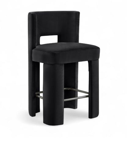 Zuno - Velvet Performance Fabric Upholstered Counter Stool (Set of 2)