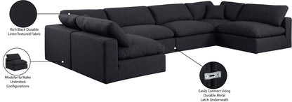 Comfy - 6 Piece Linen Modular Armless Sectional