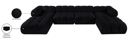 Orin - Velvet 6 Piece Modular Double Chaise Sectional