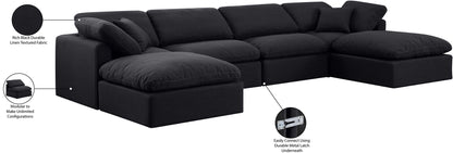 Indulge - Linen 6 Piece Modular Double Chaise Sectional