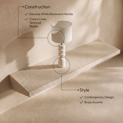 Opus - Linen Textured Fabric And Brass Table Lamp