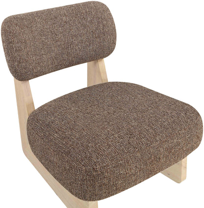 Vetra - Linen Textured Fabric Upholstered Accent Chair With Natural Base