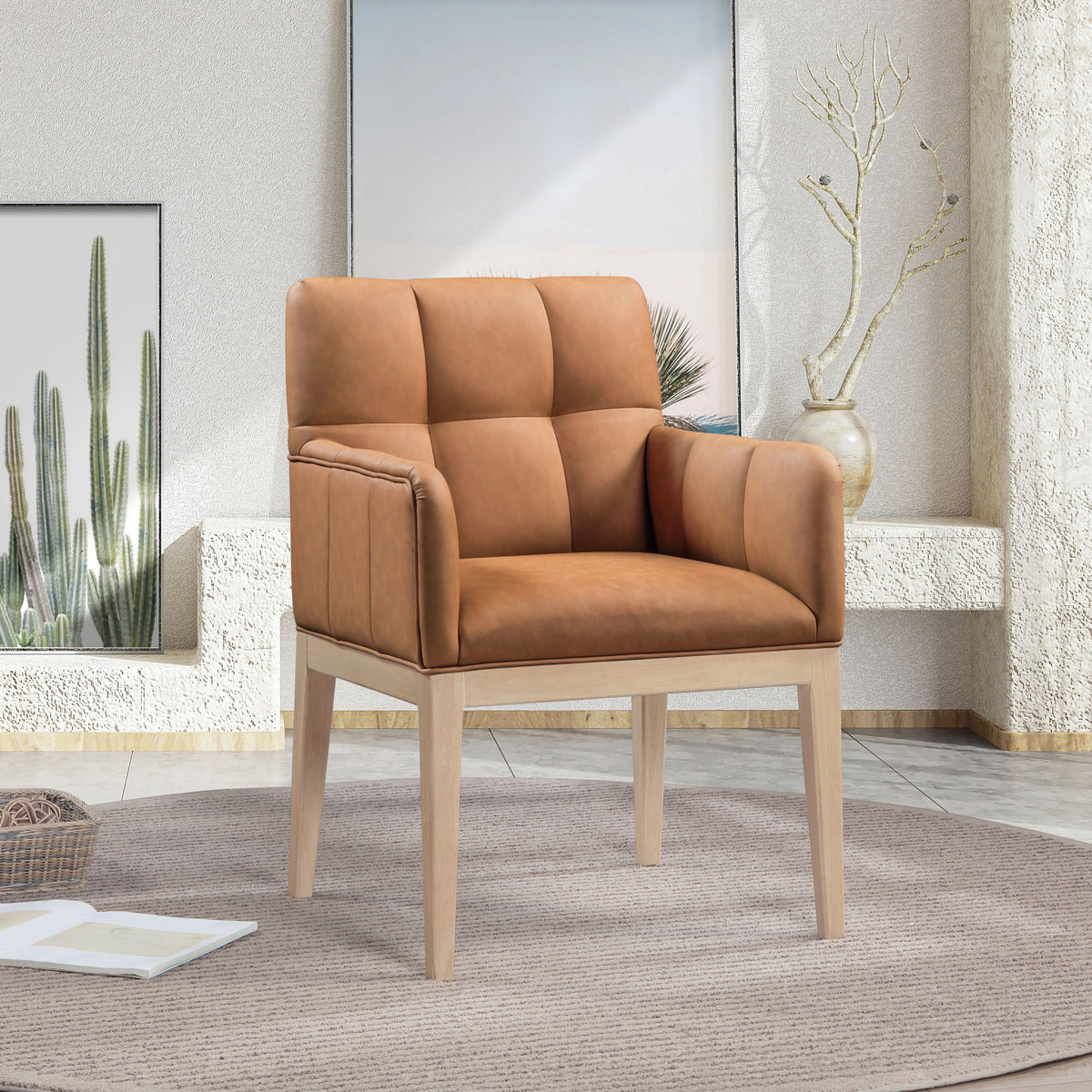 Adrian - Dining Arm Chair (Set of 2) - Light Brown Legs