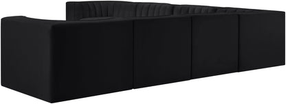 Rummi - Symmetrical Velvet Performance Fabric Upholstered 7 Piece Modular Sectional (With 3 Corner Chairs)