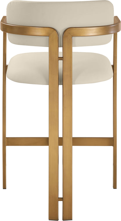 Aurum - Vegan Leather Upholstered Counter Stool With Brushed Brass Base