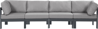 Nizuc - Outdoor Patio 4 Seat Modular Sofa With Gray Frame