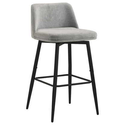 Mellor Fabric Upholstered Swivel Bar Chair Grey (Set of 2)