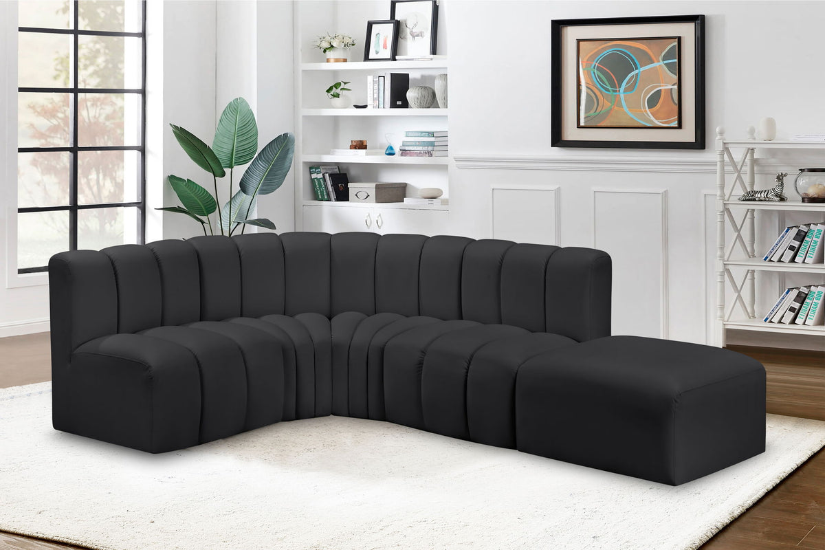 Arc - Faux Leather 5 Piece Corner Modular Sofa