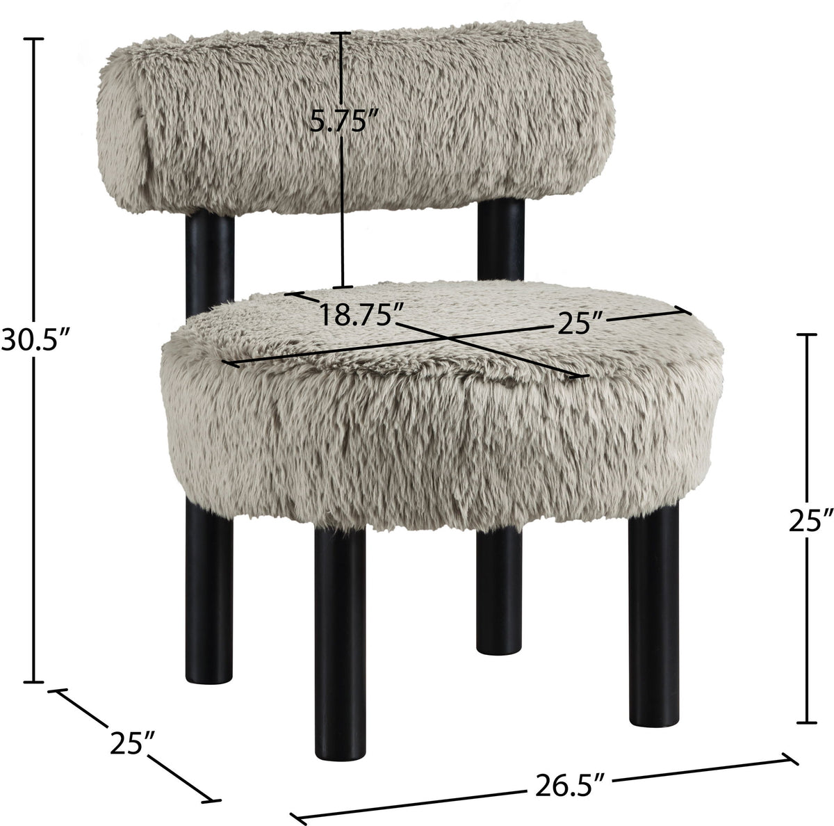 Ambre - Vegan Shearling Fabric Upholstered Accent Chair