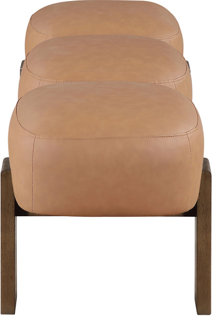 Woodcrest - Vegan Leather Upholstered Bench - Painted Brown Walnut Base