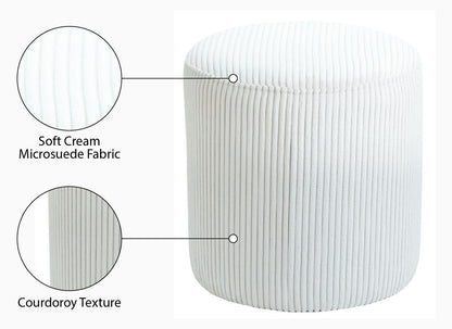 Roy - Round Microsuede Ottoman / Stool