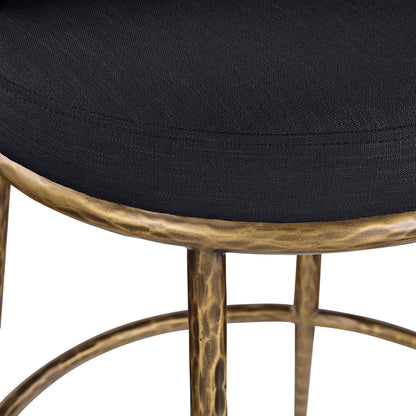 Ferro - Upholstered Counter Stool With Brushed Gold Base