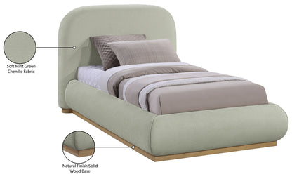 Vaughn - Chenille Bed With Natural Base