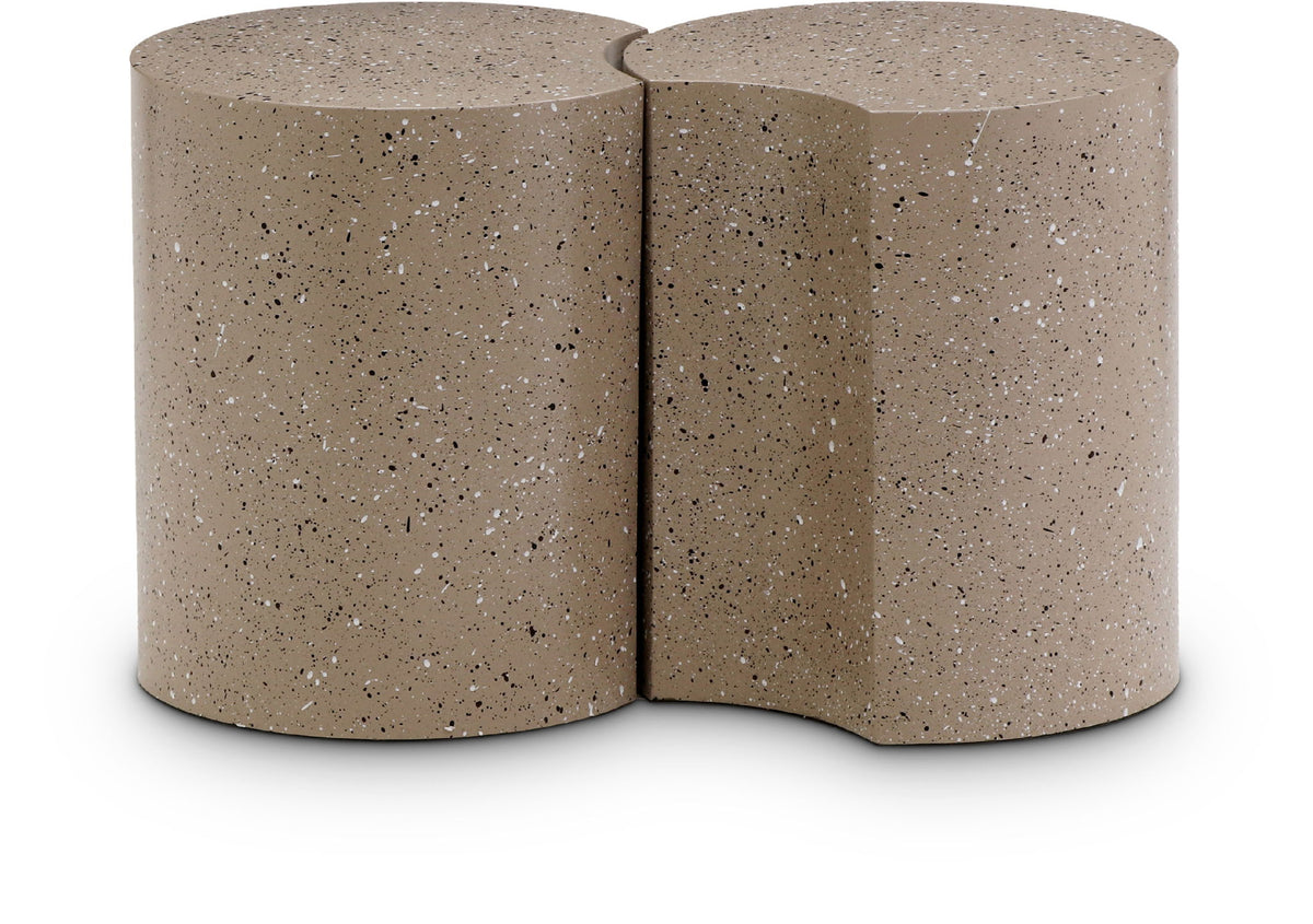 Dimple - 2 Piece Modular End Table - Terazzo Finish
