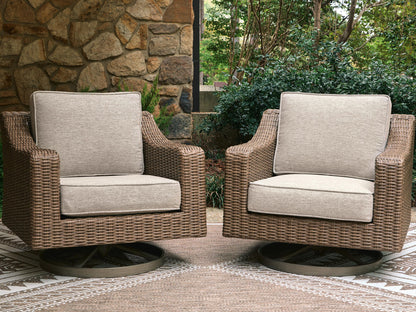 Laguna Heights - Swivel Lounge With Cushion - Beige