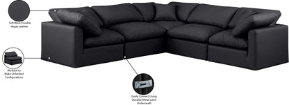 Indulge - Faux Leather 5 Piece Modular Corner Sectional