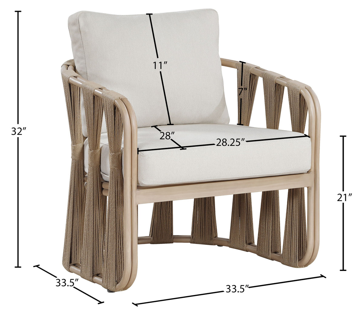 San Pietro - Resilient Waterproof Fabric Upholstered Outdoor Patio Chair