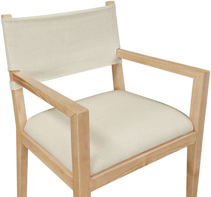 Avon - Linen Textured Performance Fabric Upholstered Dining Arm Chair