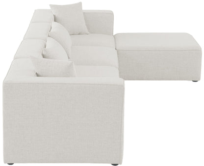 Cube - Linen 5 Piece Modular Sectional With Chaise