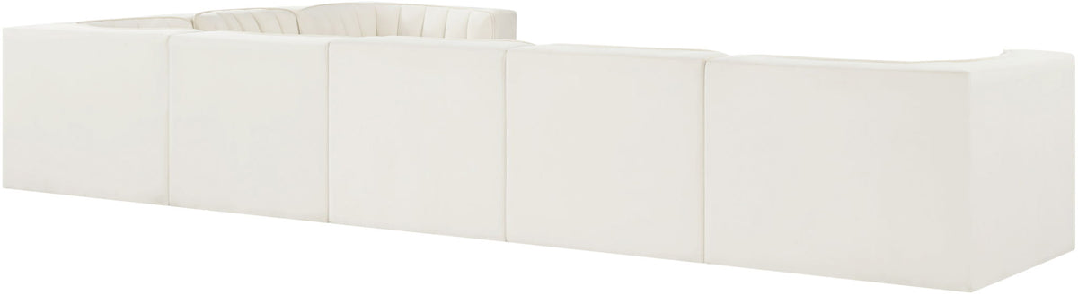 Rummi - Velvet Performance Fabric Upholstered 7 Piece Modular Sectional (With 3 Corner Chairs)