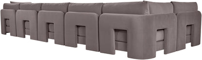 Hammond - Velvet Performance Fabric Upholstered 6 Piece L-Shaped Armless Sectional