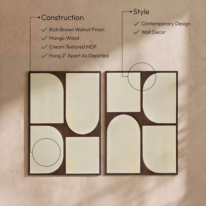 Icon - Mango Wood 2 Piece Wall Art