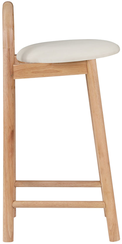 Calvin - Faux Leather Stool - Light Brown Legs