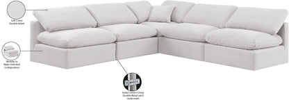Indulge - Velvet 5 Piece Modular Corner Armless Sectional