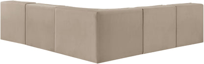 Rummi - Armless Velvet Performance Fabric Upholstered 5 Piece Modular Sectional