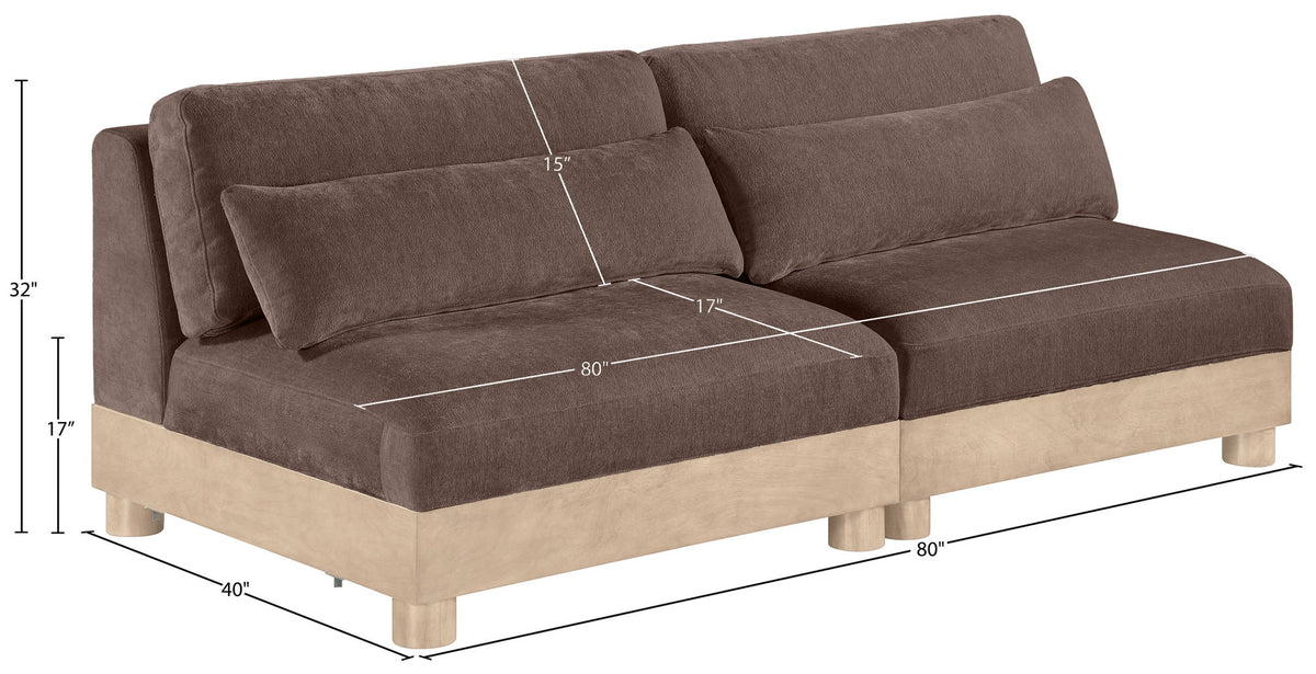 Turin - Chenille Fabric Upholstered Modular Sectional - Brown