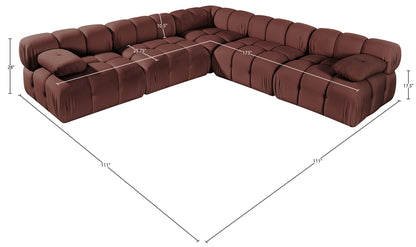 Orin - Velvet Fabric 5 Piece Modular Sectional